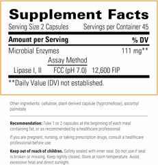 Lipase Concentrate-HP capsules aid nutrient absorption during everyday meals.