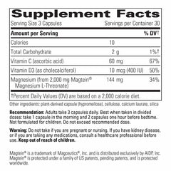 Integrative Therapeutics Magtein L-Threonate Plus capsules for convenient daily brain wellness.
