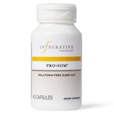 Integrative Therapeutics Pro-Som bottle front with sleep support capsules for nighttime relaxation.