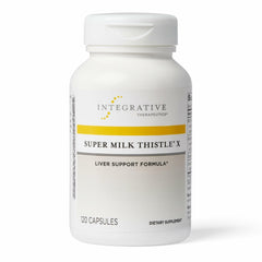 Integrative Therapeutics Super Milk Thistle X bottle for daily liver support and overall wellness.
