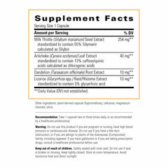 Integrative Therapeutics label details highlight silymarin-rich blend for liver-friendly antioxidant support.
