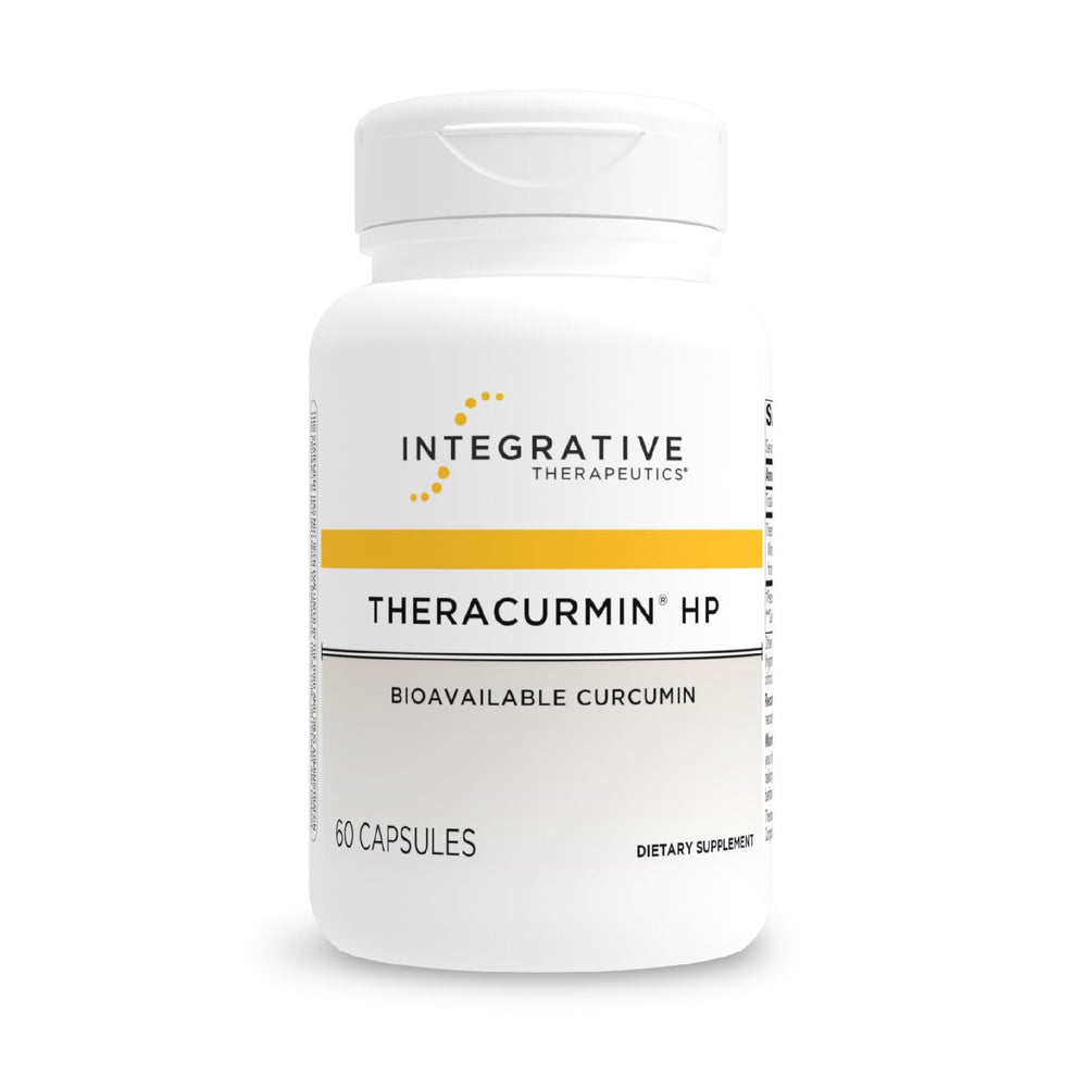 Integrative Therapeutics Theracurmin HP bottle close-up showing premium formulation for recovery