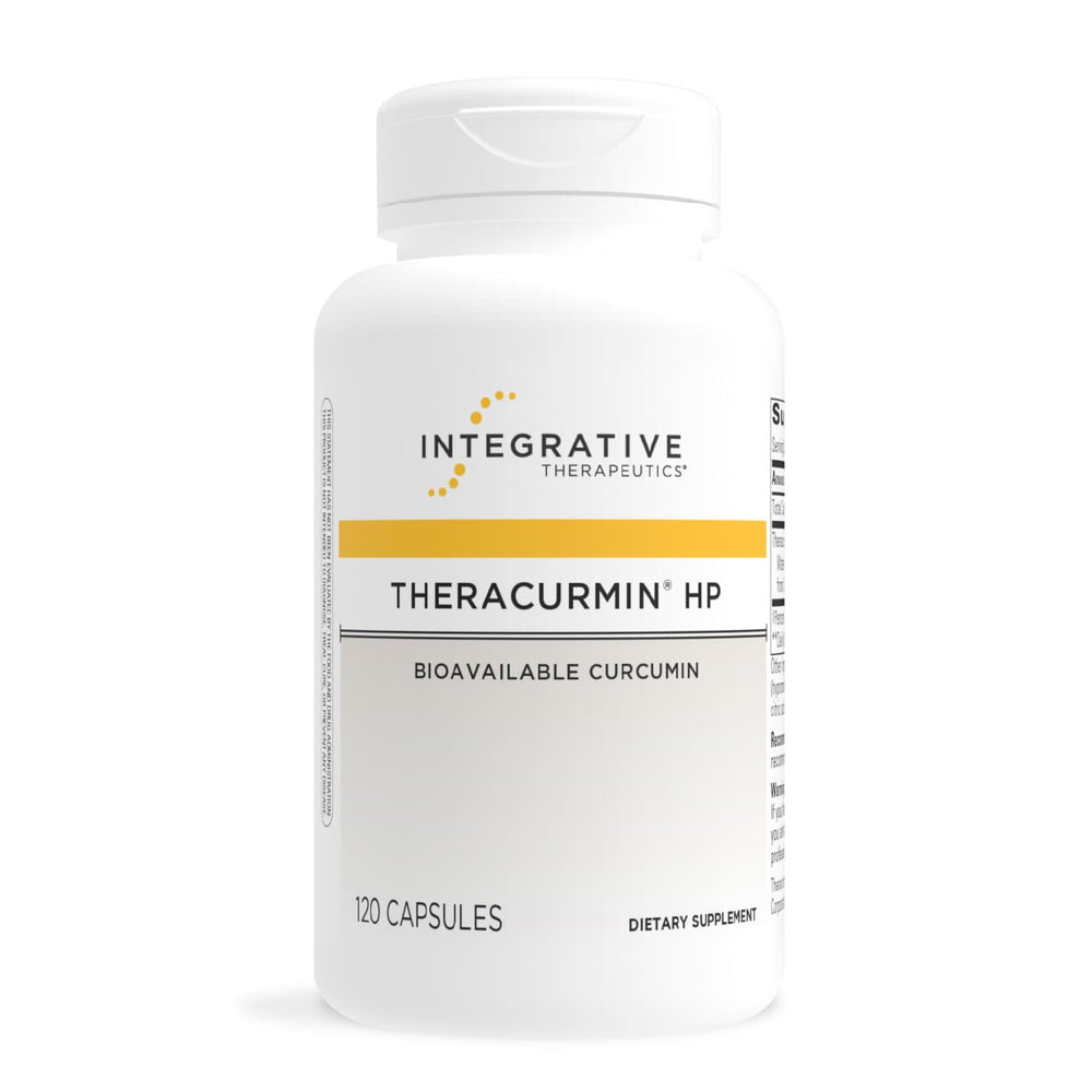 Integrative Therapeutics Theracurmin HP bottle highlighting potential heart and joint support.