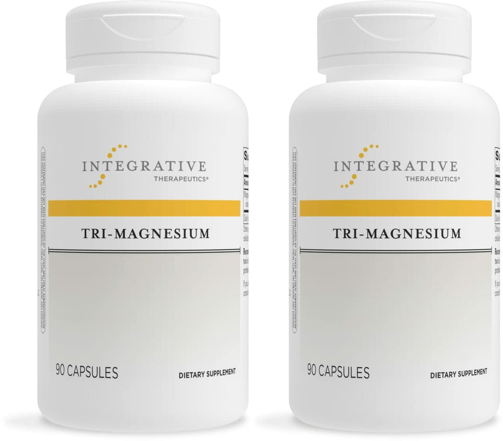 Integrative Therapeutics Tri-Magnesium bottle front showing energy support potential.