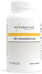Integrative Therapeutics Tri-Magnesium bottle shows 90 capsules for daily mineral support.