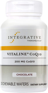 Integrative Therapeutics Vitaline CoQ10 chocolate chewables support heart and brain health.