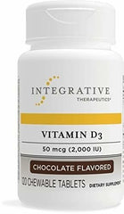 Chewable tablet close-up showing texture and chocolate flavor from Integrative Therapeutics
