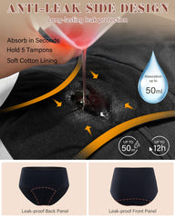 Intiflower four-layer leakproof design provides secure coverage during daily activities.