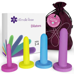 Intimate Rose small dilators set with sizes 1–4 for at-home pelvic floor therapy.