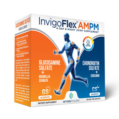 INVIGOFLEX AMPM glucosamine morning capsule supports daytime joint comfort.