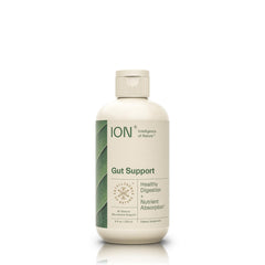 ION* Gut Support bottle showing the natural liquid formula for digestive wellness