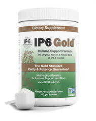 IP6 Gold Mango Passionfruit powder scoop included for precise daily servings.