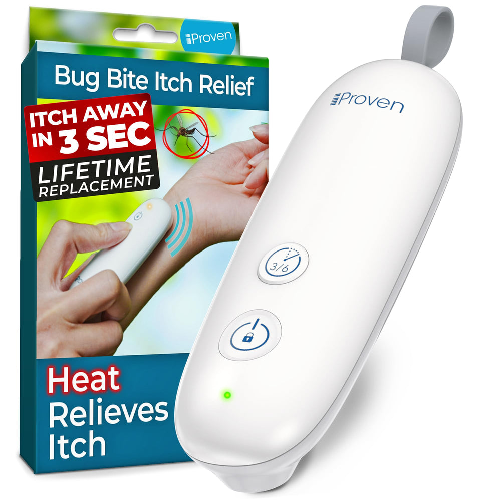iProven Bug Bite Heat Device front view shows compact design for quick relief