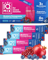 IQMIX blueberry-pomegranate packet ready for on-the-go hydration and flavor