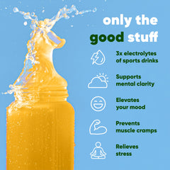 A glass with IQMIX lemon-lime drink highlighting refreshing hydration