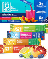 IQMIX Blood Orange packet showing vibrant flavor, ideal for quick hydration and focus