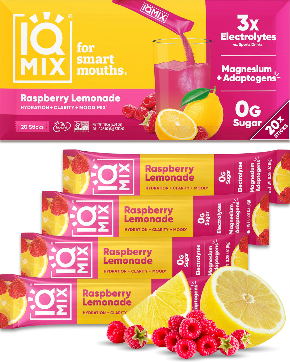 IQMIX hydration packet pour rehydrates quickly and supports focus.