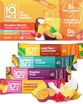 IQMIX hydration sticks close-up showing a sugar-free electrolyte boost for workouts.