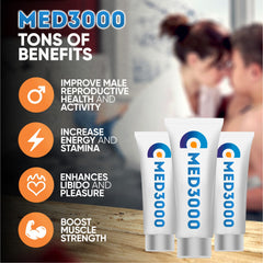 Irvy Gel Med3000 for Men natural ingredients highlight premium formulation.