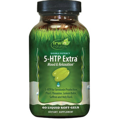 Irwin Naturals Double Potency 5-HTP Extra bottle for daily relaxation support