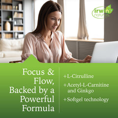 Irwin Naturals liquid soft-gels close-up shows convenient delivery system