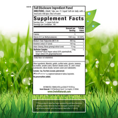 Irwin Naturals One-Per-Day Mega B-12 bottle side view showing compact daily capsules.