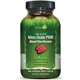 Irwin Naturals Pro-Active Nitric Oxide PWR bottle for athletic support during workouts.