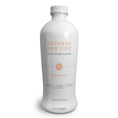 Isagenix Cleanse for Life peach mango bottle ready for daily wellness use.