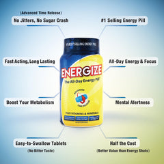 iSatori Energize bottle with packaging highlighting convenient grab-and-go energy