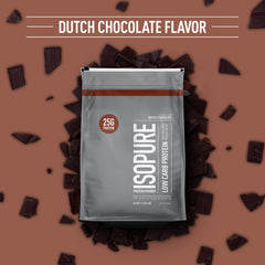 Isopure Dutch Chocolate whey isolate shake glass prepared for a quick post-workout boost.