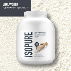 Isopure unflavored whey isolate powder scoop ready for baking