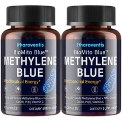 Itharoventis Methylene Blue capsules bottle front showing quality and daily focus support