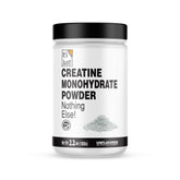 It's Just! bottle of creatine monohydrate powder shows USA-made quality for training.