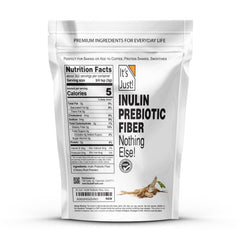 It's Just! prebiotic fiber scoop highlights convenient daily dosing.