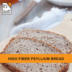 It's Just! psyllium husk powder glass-stir highlights hydration for regularity