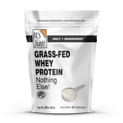 Its Just! whey protein concentrate unflavored packaging close-up for smoothies.