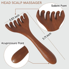 Iunxkmi portable wood head massage tool tucked in a pocket for on-the-go relief