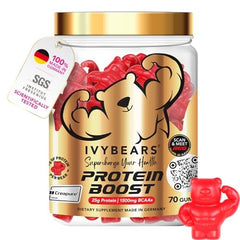 IvyBears Premium Protein Boost Gummies bottle: convenient post-workout protein option.