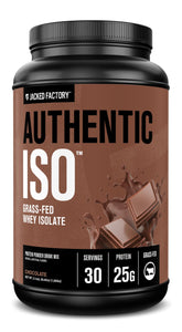 Jacked Factory Authentic ISO front label showing a clean, low-carb protein option.