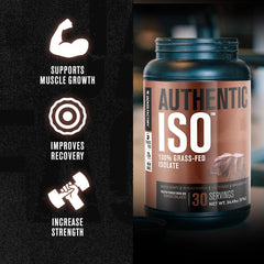 Authentic ISO whey scoop ready for quick post-workout fueling.
