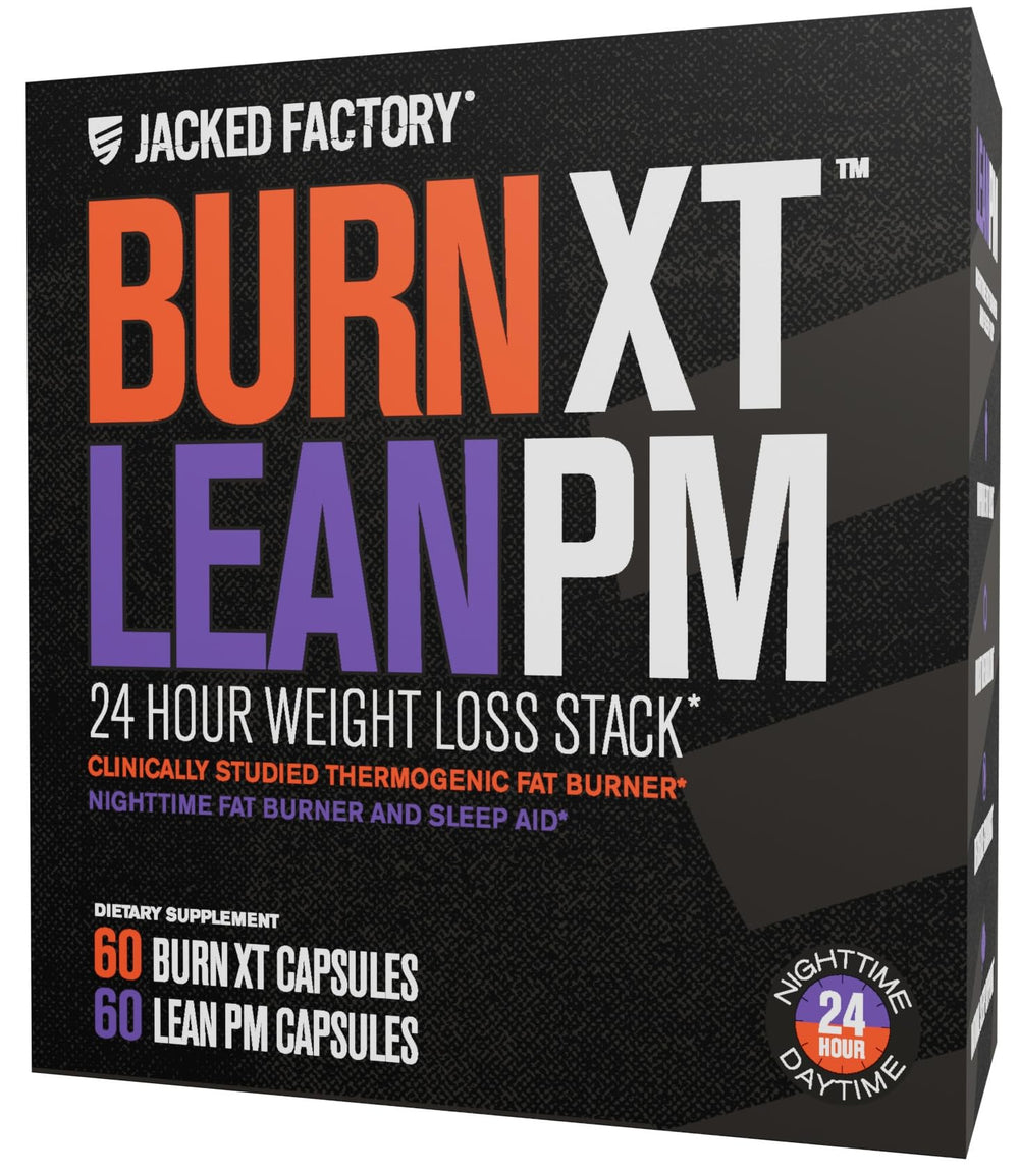 Jacked Factory Burn-XT bottle front for on-the-go fat-burning support