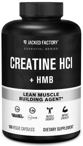 Jacked Factory Creatine HCL + HMB capsules bottle front for muscle growth support.