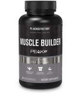 Jacked Factory Essentials Muscle Builder bottle front shows Peak ATP support for workouts.