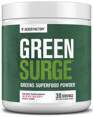 Jacked Factory Green Surge bottle front for daily wellness