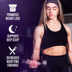 Jacked Factory Lean PM capsules closeup shows stimulant-free, clean ingredients.