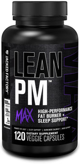 Jacked Factory Lean PM Max bottle front signals dual nighttime support for weight and rest