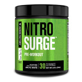 Jacked Factory Nitrosurge Arctic White tub shown for long-lasting energy support