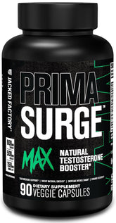 Jacked Factory Primasurge Max bottle label highlighting natural ingredients for energy support.