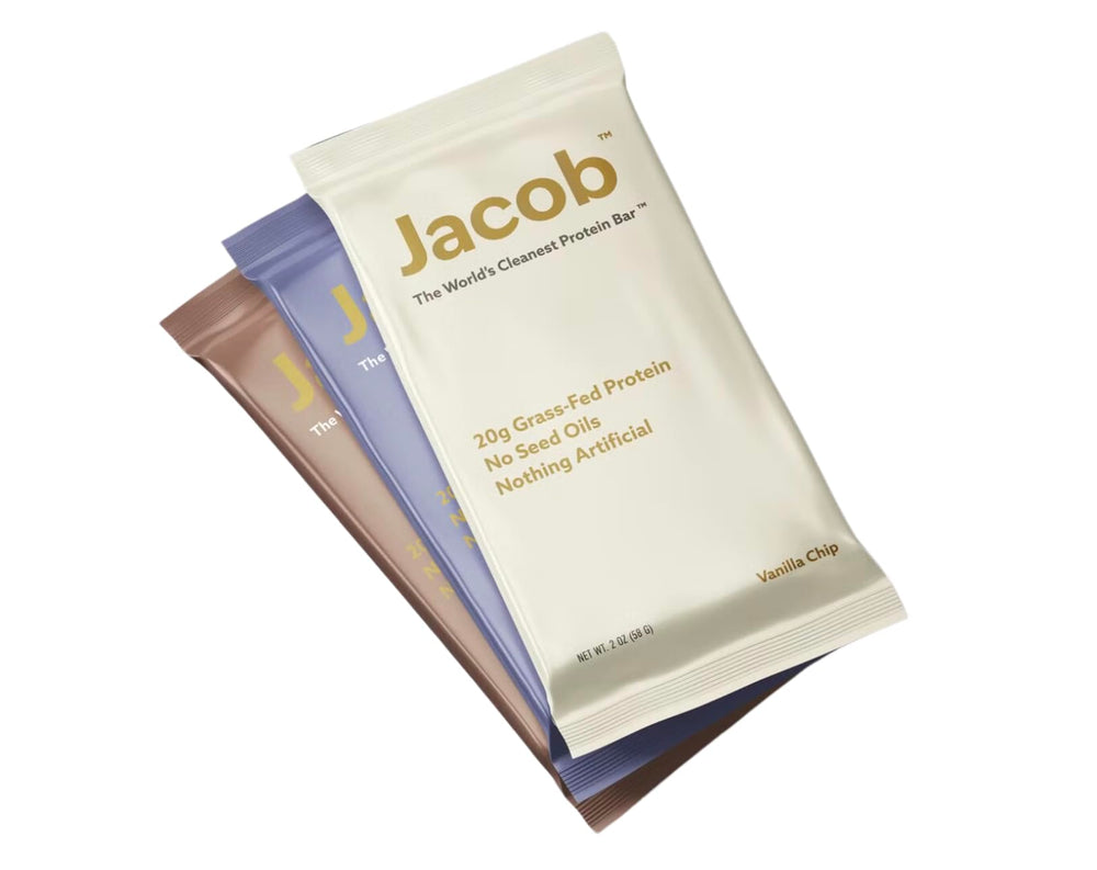 Jacob Bar Variety Pack packshot featuring three flavors for on-the-go protein.