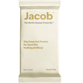 Jacob Vanilla Protein Bar pack front shows a clean, natural snack option.